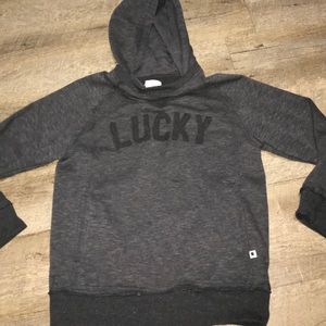 Distressed light weight Lucky hoodie.
